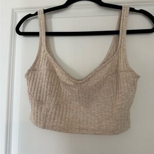 Oatmeal cropped tank top